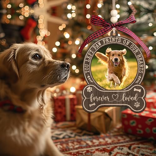 Personalized Dog Memorial Photo Frame Ornament - Remembering Your Beloved Pet