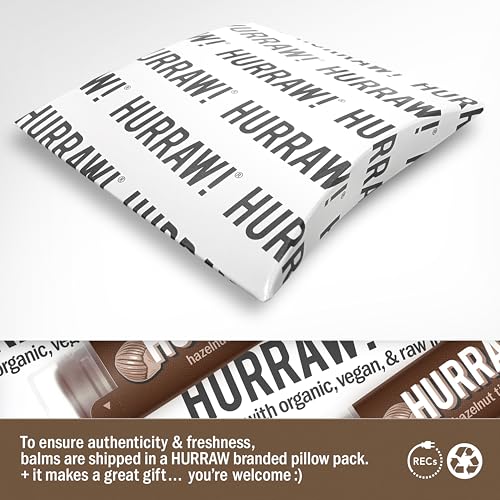 Hurraw! Hazelnut Tinted Organic Lip Balm 3-Pack - Sheer Brown Vegan Natural