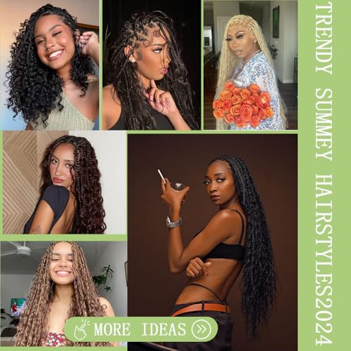 MOCCWOM Deep Wave Braiding Hair - 20 Inch Synthetic Bulk Hair Extensions