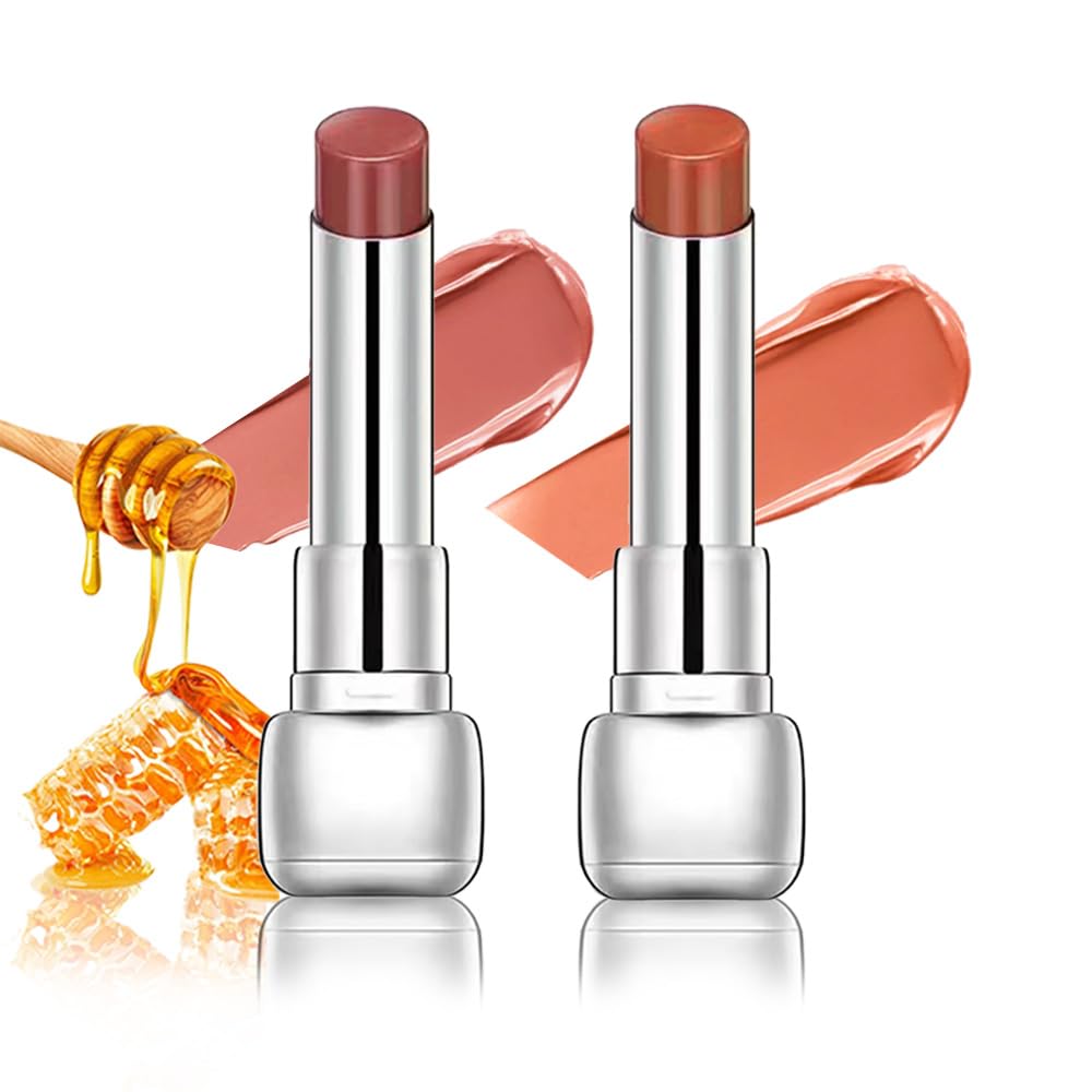 Moisturizing Butter Lipstick for Women - Nourishing Vegan Lip Balm | 2-Pack Rose & Brown Black