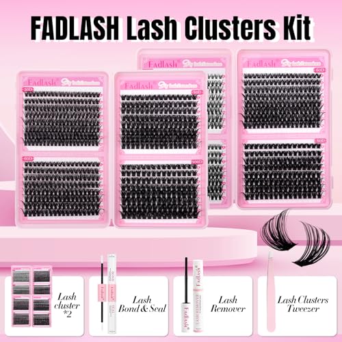FADLASH Lash Clusters Kit 30D/40D/50D/60D + 50D/60D/80D/100D 9-16mm D Curl