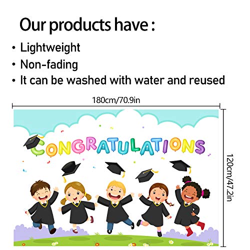 Congratulations Banner Backdrop 6 x 4 ft for Grad Parties - LINGPAR