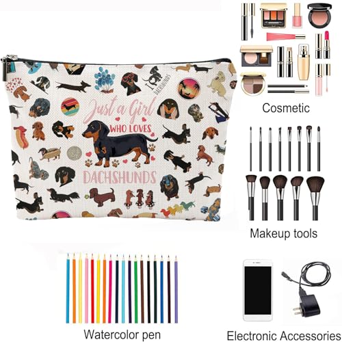 Dachshund Makeup Bag for Dog Lovers - Large Capacity Cosmetic Bag