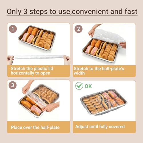 50-Pack Elastic Food Covers for 13x18in Pans & 19in Bowls