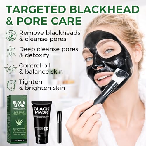 Charcoal Blackhead Remover Mask Set with Silicone Brush