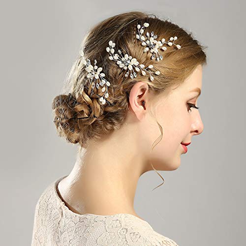 30-Piece Bridal Hair Accessory Set: Silver Combs & Floral U-Shaped Pins