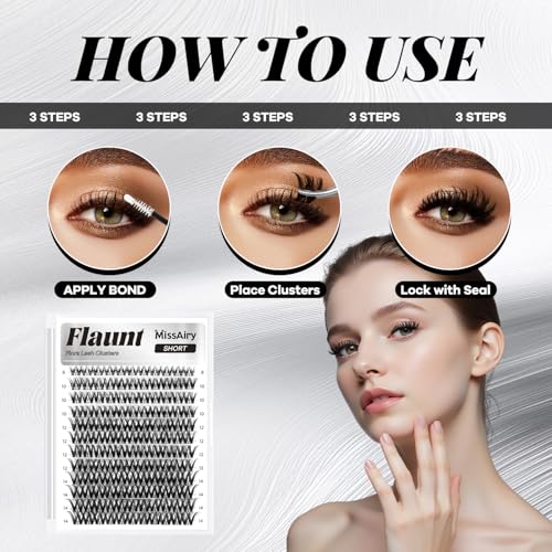 MissAiry Wispy Lash Clusters 8-14MM D-Curl DIY Eyelash Extension Kit