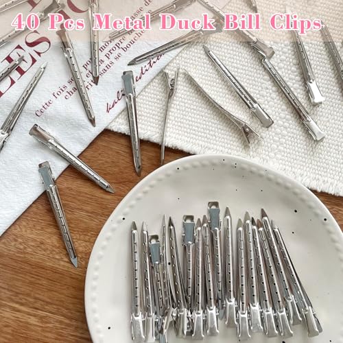 40 PCS Metal Duck Bill Hair Clips for Thick & Thin Hair