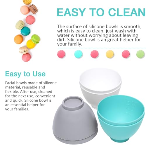 Silicone Mixing Bowl Set - 6PCS for Melting Chocolate, Non-Stick