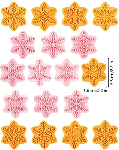 9-Pattern Snowflake Cookie Stamps Set - Food Grade Plastic Molds
