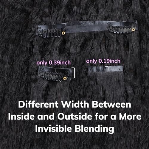 IDN BEAUTY 14-Inch Seamless Clip-In Hair Extensions for Black Women Natural Black