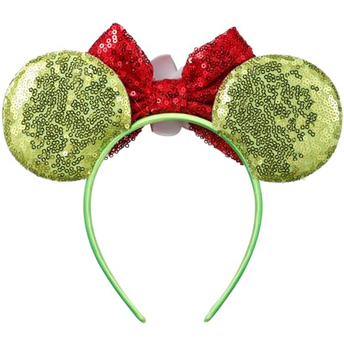 Moana01a Mouse Ear Headbands with Glitter Bow for Girls' Birthday