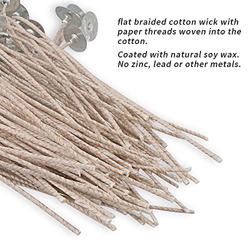 CD 14 Candle Wicks - 100pcs 6 Inch Pretabbed Cotton Wicks for Candle Making