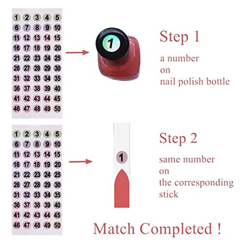 50pcs Nail Swatch Sticks with Ring for Nail Color Display (transparent) – 50 Count Pack by FENKON