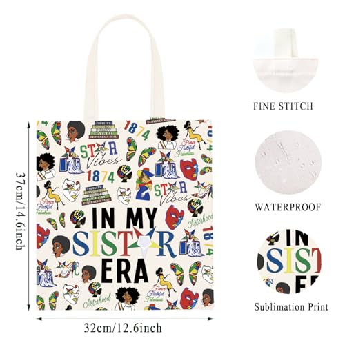 WCGXKO Greek Sorority Tote Bag with Zipper - Sistar Sisterhood 1874