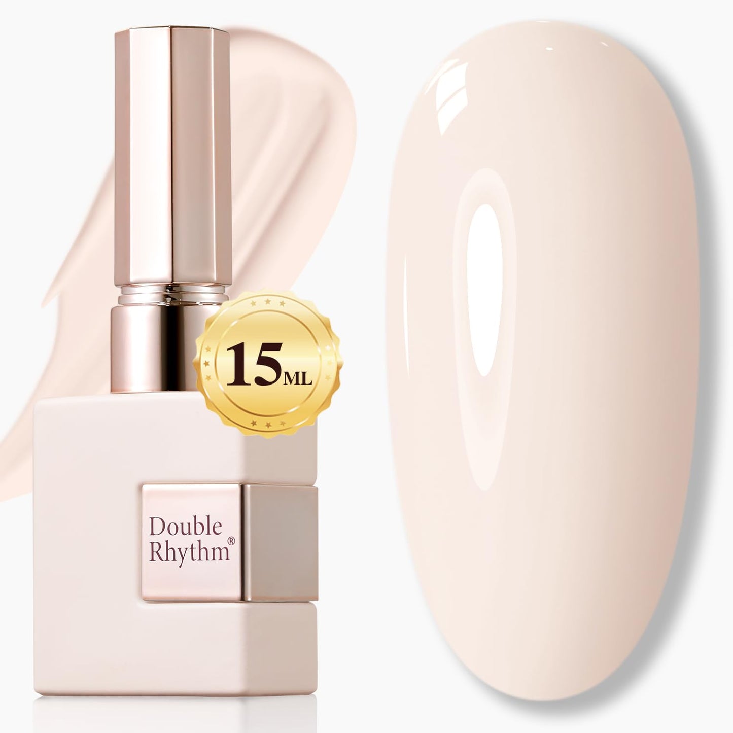 Gel Nail Polish - Double Rhythm 15ML Pearl White Soak Off for Art Manicure | DIY at Home
