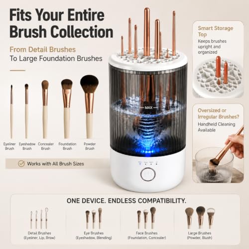 Luslife Electric Makeup Brush Cleaner Machine with USB Rechargeable Battery