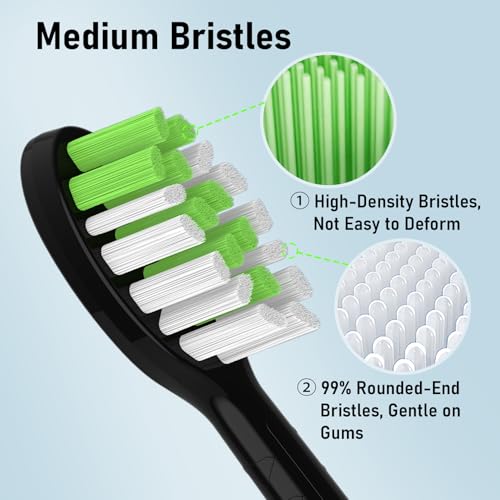 Black Toothbrush Replacement Heads for Philips One - 12 Pack | Tekgani