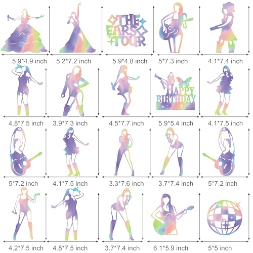 20pcs Holographic Singer Hanging Swirls for Music Parties