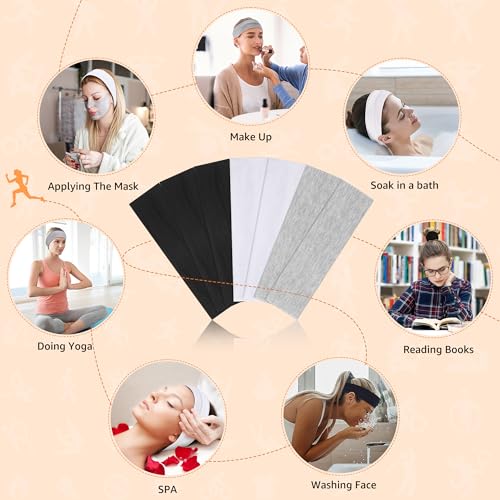 DiyJibb Women's Stretchy Non-Slip Headbands - 7 Pack for Yoga & Sports