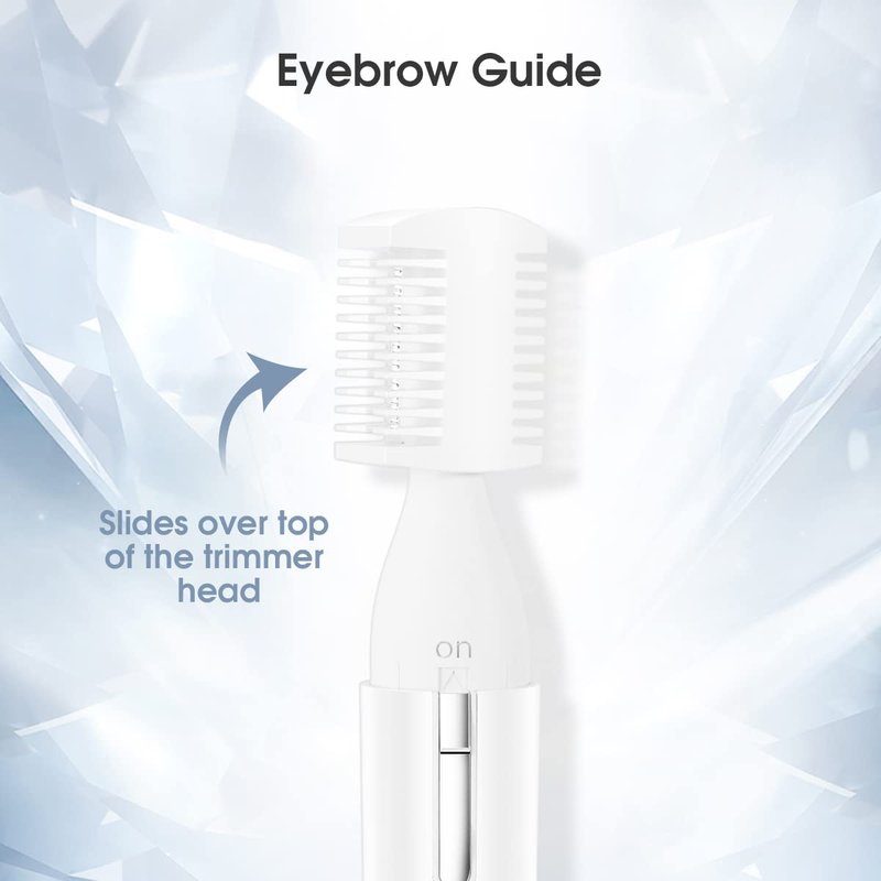 TOUCHBeauty Eyebrow Hair Trimmer for Women, Painless Precision Eyebrow Shaper, Pen-Shaped Hair Remover Razor for Face Chin Neck, Upper-Lip, Peach-Fuzz Mini Sized Battery-Operated, White, 1658A