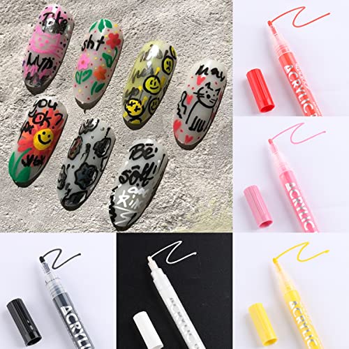 Fcozpjk 12-Piece Nail Art Marker Pen Set - Waterproof Gel Pens