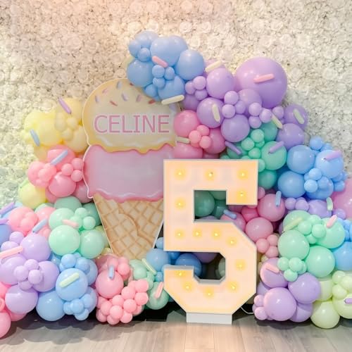 145pcs Pastel Balloon Garland Kit - Rainbow Party Decorations