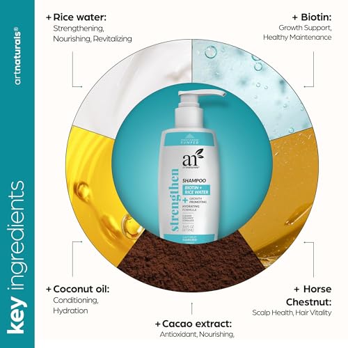 Artnaturals Rice Water & Biotin Shampoo 16 fl oz - Strengthens & Thickens Hair