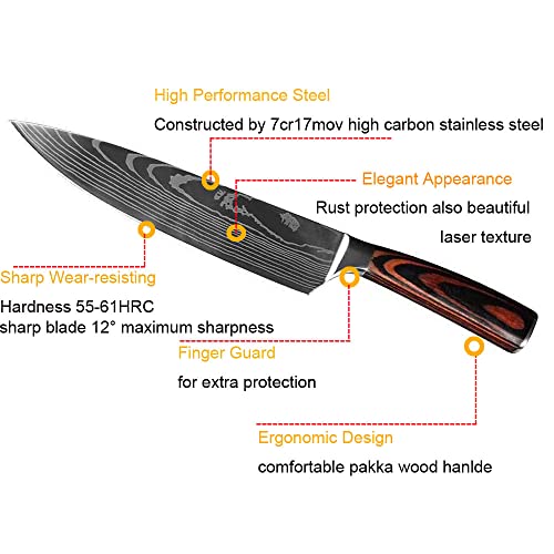 Professional Kitchen Knife Set - 2 Pcs Chef & Santoku Knives