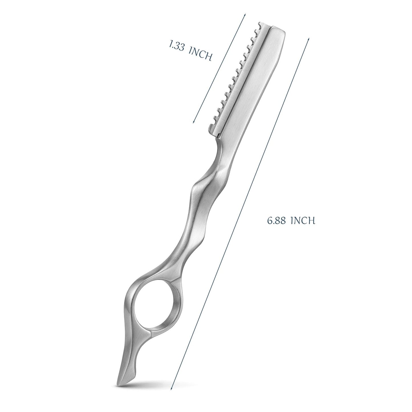 Hair Razors for Cutting Hair, Stainless Steel Feathering Hair Cutting Razor with 10 Replacement Blades, Professional Texturizing & Thinning Razor Tool for Salon, Home, Wigs and Bang Trims, 6.88 Inch
