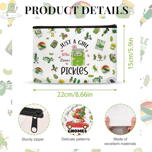 Just a Girl Who Loves Pickles - Funny Cosmetic Bag for Women, Pickle Lover Gift Travel Toiletry Organizer