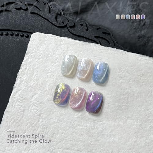 GAOY Pearl Cat Eye Nail Polish Set – 6 Iridescent Glitter Colors