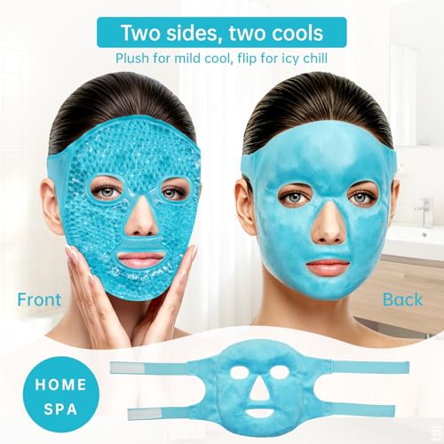 ZN?CUET?D Cold Face Eye Mask Ice Pack Reduce Facial Puff, Dark Circles, Hot Cold Compress Pack, Face SPA Gift for Woman Sleeping, Pressure, Headaches, Skin Care, Post Laser Cosmetic Care, Reversible