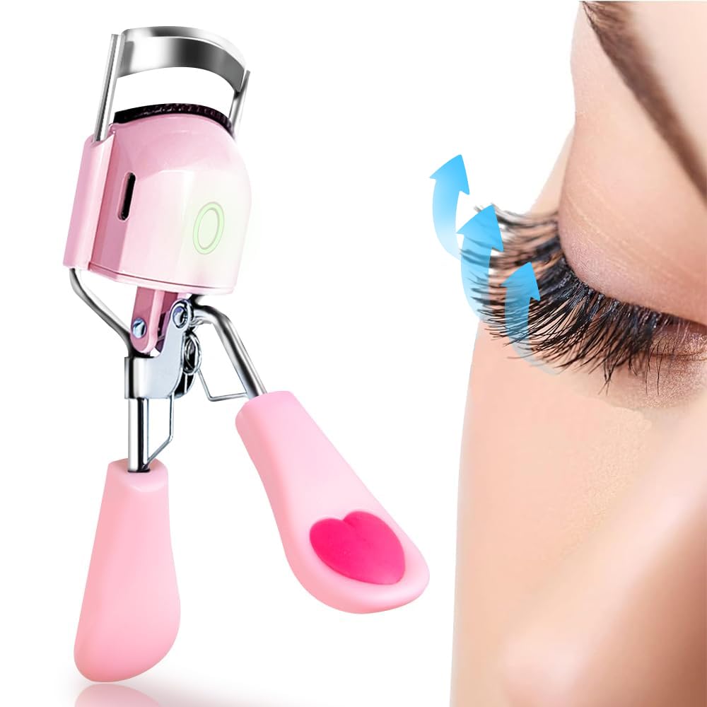 Heated Eyelash Curler - USB Rechargeable Electric Lash Curler with Silicone Pad | Long-Lasting Makeup Tool for Women