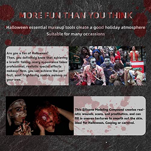 COKOHAPPY SFX Silicone Modeling Makeup Kit - 85g for FX Wounds & Prosthetics