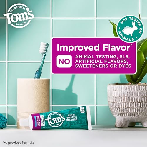 Tom's of Maine Antiplaque Whitening Toothpaste, Peppermint, 2-Pack
