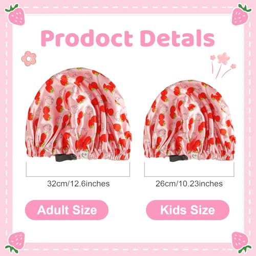 Cabaubl 2-Piece Satin Bonnet Set for Kids & Women - Adjustable Sleep Caps