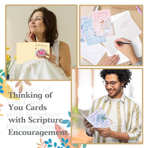 Motiskyy 24 Pack Religious Thinking of You Cards with Envelopes