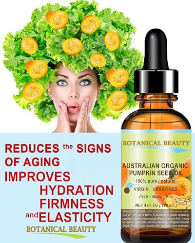 Botanical Beauty Organic Pumpkin Seed Oil 2oz - Pure Cold Pressed Face & Skin Moisturizer
