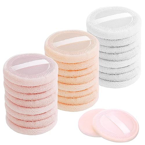 WLLHYF 24-Pack Makeup Powder Puffs - Soft Cotton Face Makeup Sponges for Foundation & Loose Powder