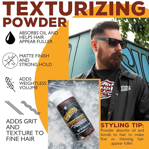 Suavecito Texturizing Hair Styling Powder - Strong Hold, Matte Finish