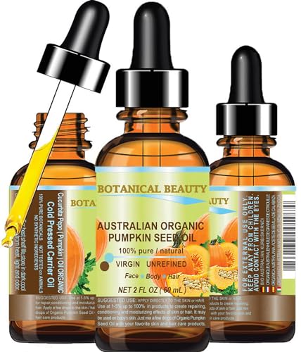 Botanical Beauty Organic Pumpkin Seed Oil 2oz - Pure Cold Pressed Face & Skin Moisturizer