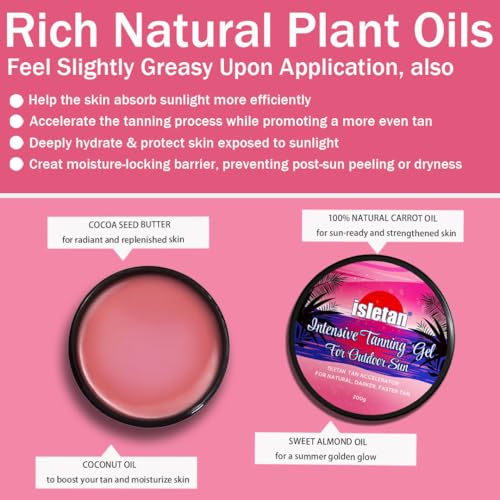 Isletan Intensive Tanning Gel with Peach - 200g Natural Tan Accelerator