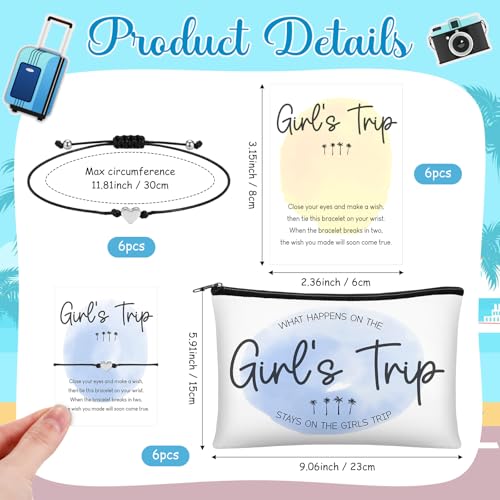 Girls Trip Gift Set — 18 Pcs Sunnymove Makeup Bags, Heart-Shaped Bracelets & Cards (Variation: Girls Trip)