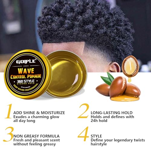 Goiple Washable Afro Curl Twist Sponge Brush for Black Men & Barbers