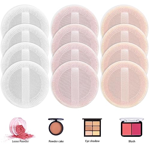 WLLHYF 24-Pack Makeup Powder Puffs - Soft Cotton Face Makeup Sponges for Foundation & Loose Powder