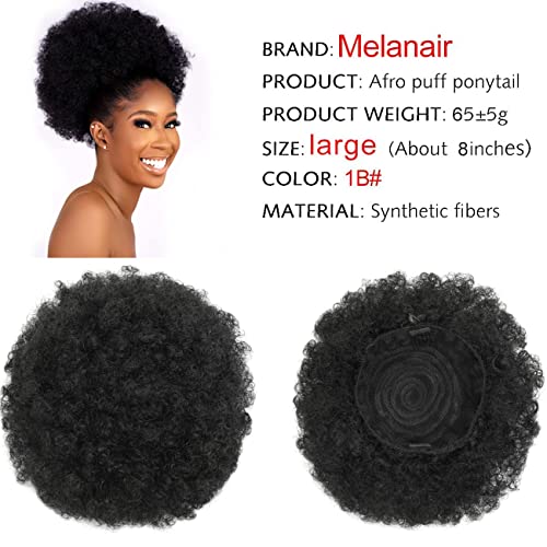 Short Curly Drawstring Ponytail Extension for Black Women - No Bangs (1B)