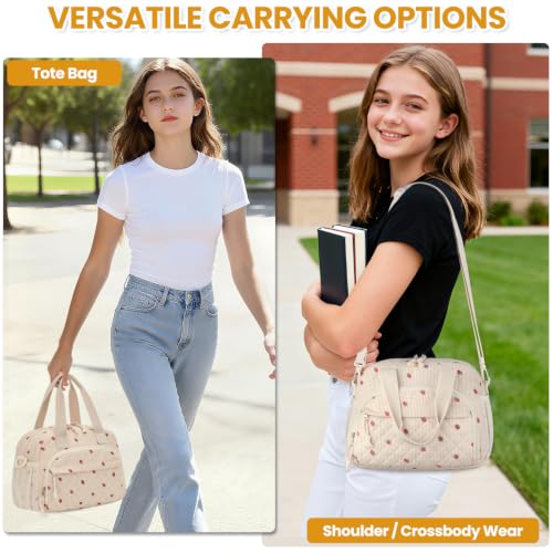 ELONGRIVER Insulated Corduroy Lunch Bag for Women & Teens - 10L Capacity, Cute Design, Portable Tote Cooler