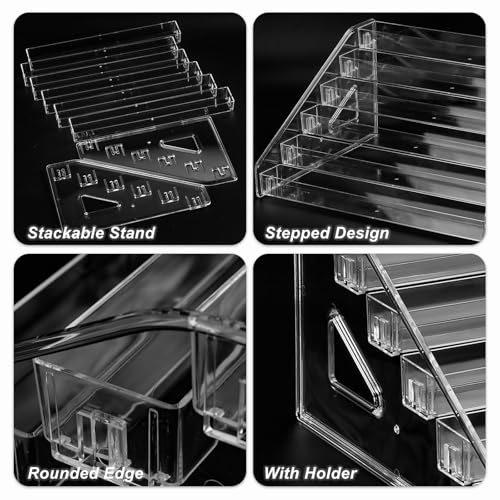 SUTOKAKA 6-Tier Clear Acrylic Nail Polish Organizer Stand - 12.2" x 10.04" x 6.3"