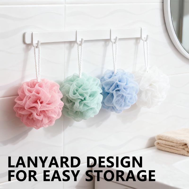 Exfoliating Shower Loofah Sponge - 4 Color Body Scrubber